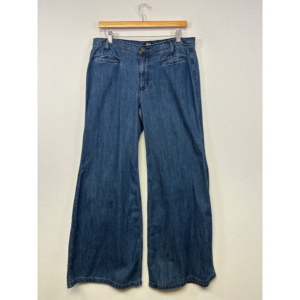 BDG Boho Retro 70s Style Womens 29 Dark Wash Wide Leg Flare Denim Jeans